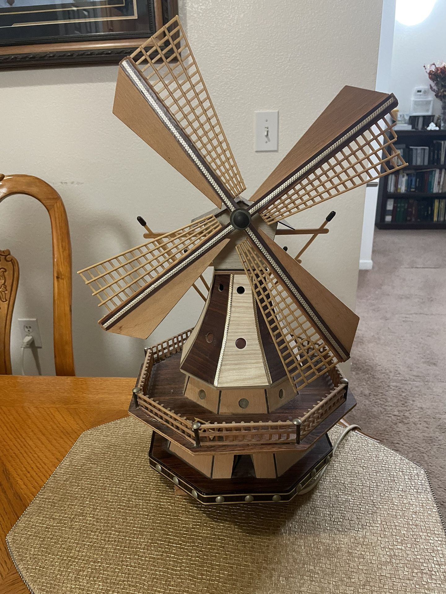 Vintage Dutch WINDMILL Wood Music Box