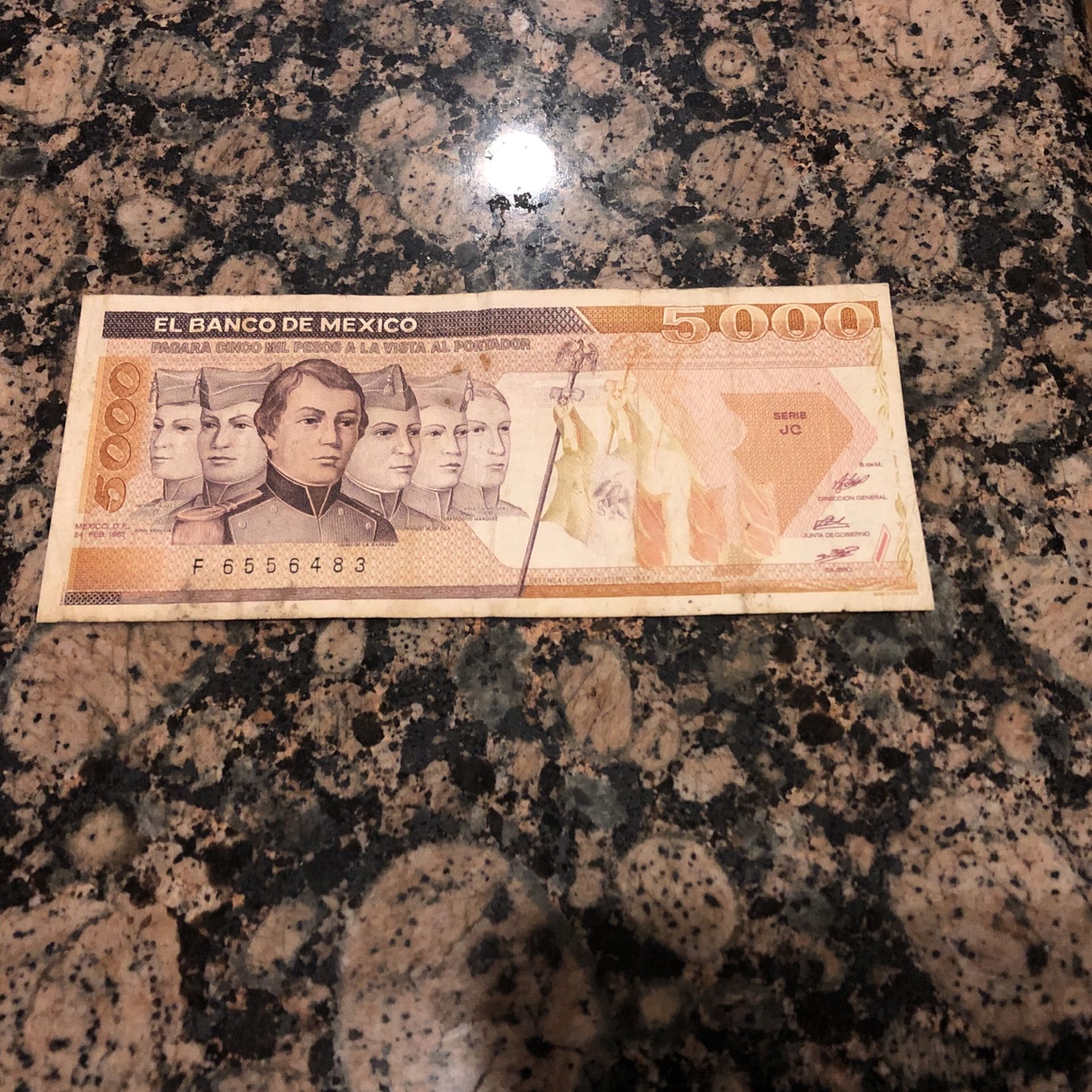 Vintage 5000 Pesos Mexico