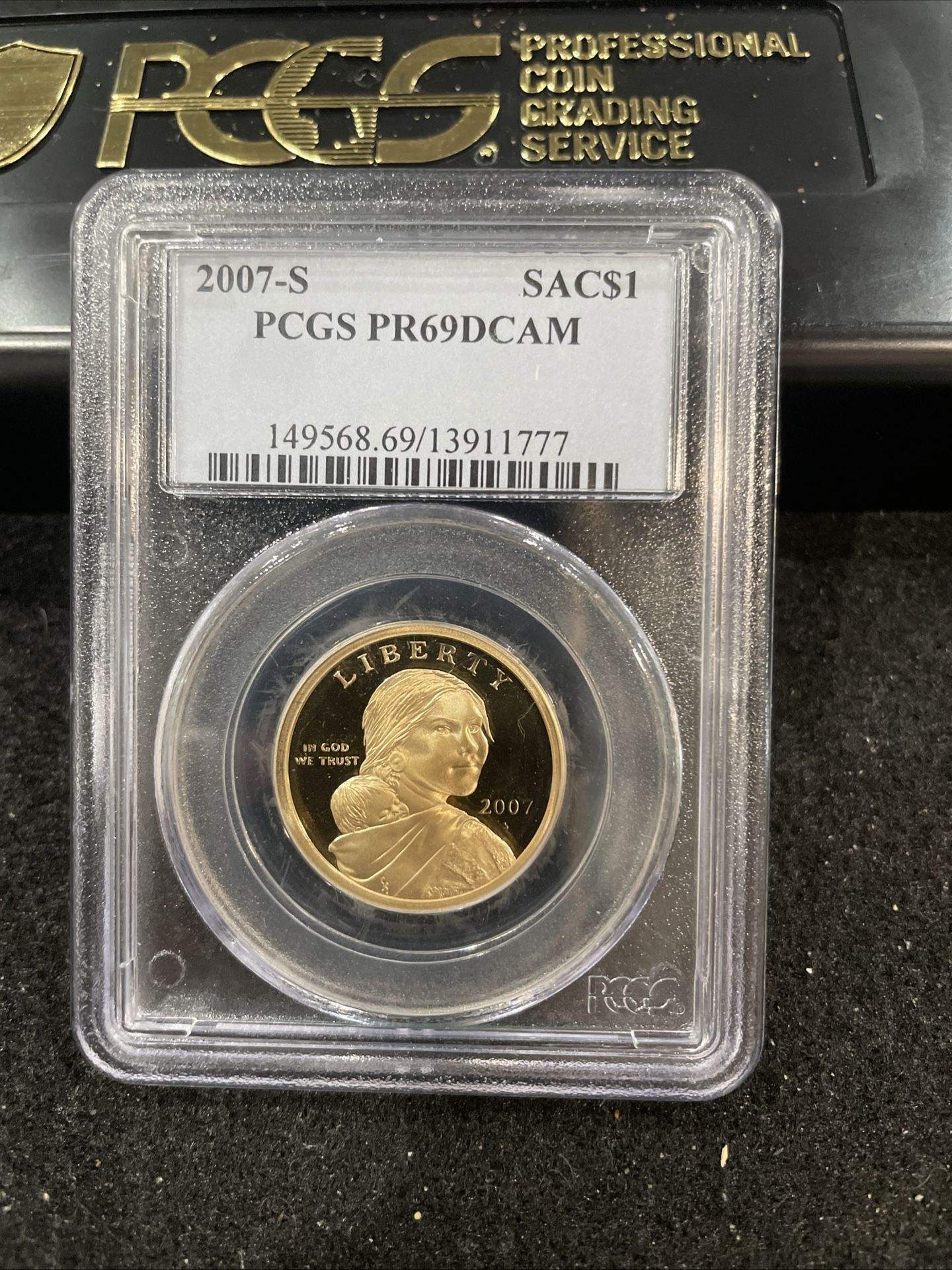 2007 S Gem Proof Native American Dollar Graded At PR69 With A Deep Cameo 1-20