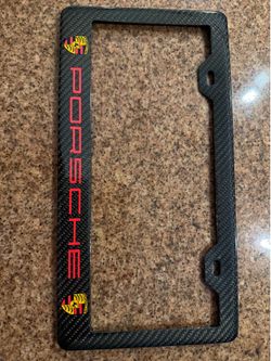 Porsche Carbon Fiber License Plate Frame