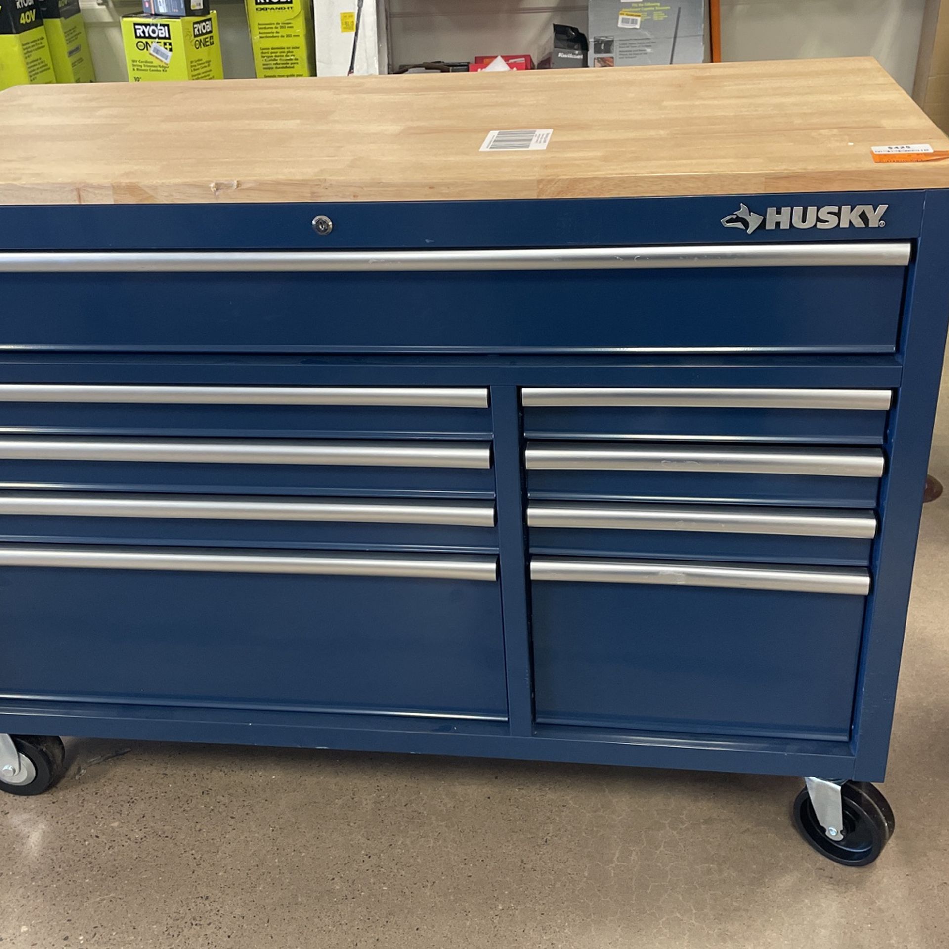Exclusive Husky 52 in. W x 25 in. D Standard Duty 9-Drawer Mobile