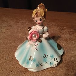 Josef originals June birthday girl figurine pearl birthstone aqua color dress