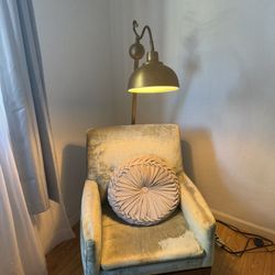 Vintage PanAm 70s Arm Chair - Green Velvet