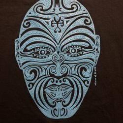 XL SP TRIBAL TIKI BLACK TSHIRT