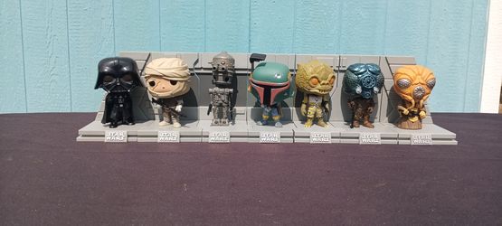 Star wars funko pops bounty hunters scene complete
