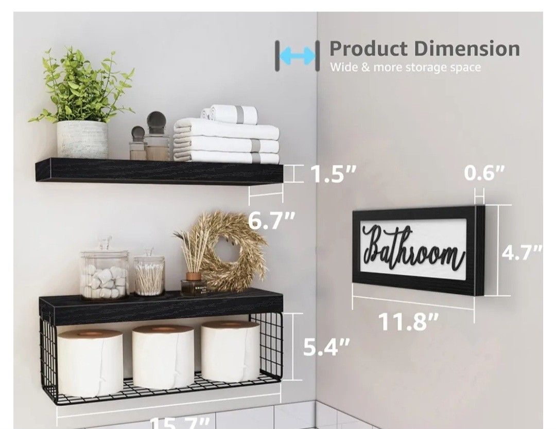 Bathroom Accessory Shelf Set
