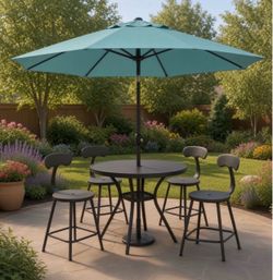 Patio dining table with 4 chairs. ( Metal )