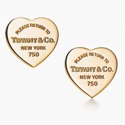 Heart Please Return To Tiffany Earrings In Ag925 And 750 14K
