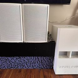 🎧 Sound Town PA Speaker Set – White – Gently Used 🎧