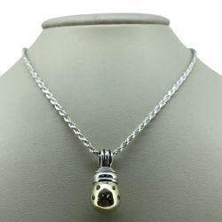 David Yurman Pendant Diamond Acorn 925/14k On Silver Rope Chain 