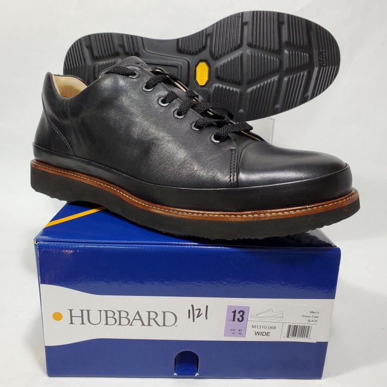 NEW Samuel Hubbard Men's 13 Wide Black Leather Shoes Dress Fast Vibram M1310 068