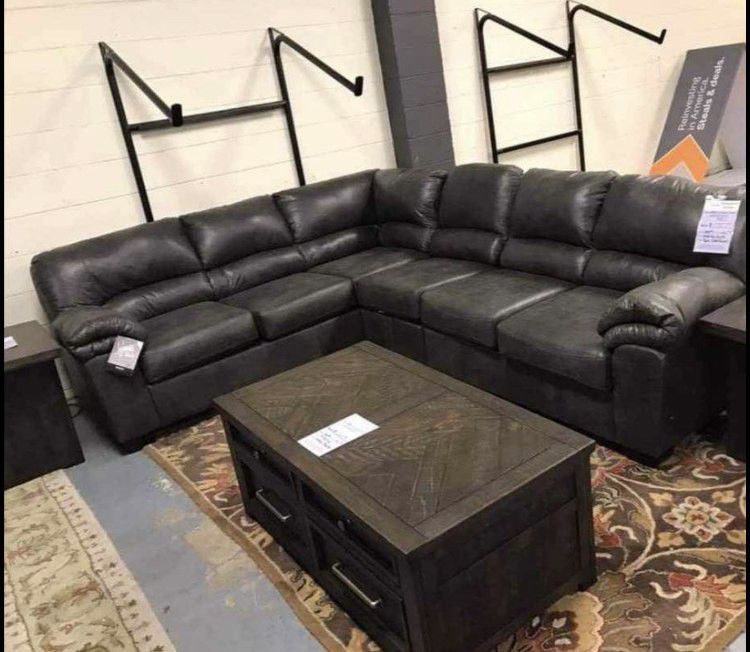 🍄 Bladen 2-Piece Leather Sectional | Recliner Sofa | Leather Recliner | Loveseat | Couch | Sofa | Sleeper| Living Room Furniture| Garden Furniture 