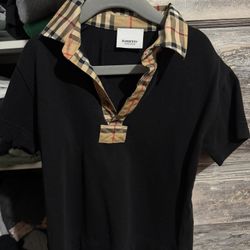 Burberry Boy's Vintage Check Collar Cotton Polo Shirt