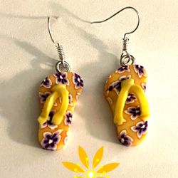 Yellow Flip Flop Earrings 