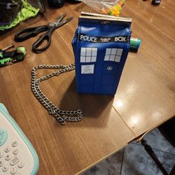 TARDIS Purse.  Magnet Closure And Chain Handle