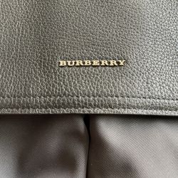 black Leather Burberry Messenger Bag