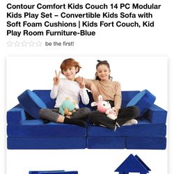 Kids Couch 14 PC Modular Kids Play Couch Set - Convertible Kids Sofa Couch with Soft Foam Sofa Cushions | Kids Fort Couch, Kid Couch Play Room Furnitu
