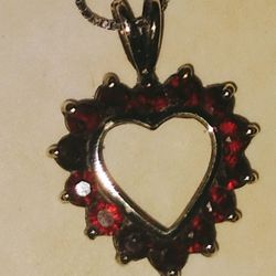 Silver Necklace  with Heart Pendant 