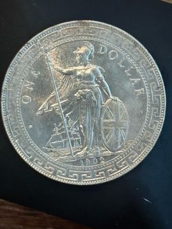 1902 British Trade Dollar Silver Coin