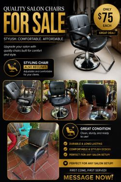 Stylist, barber and esthetician chairs