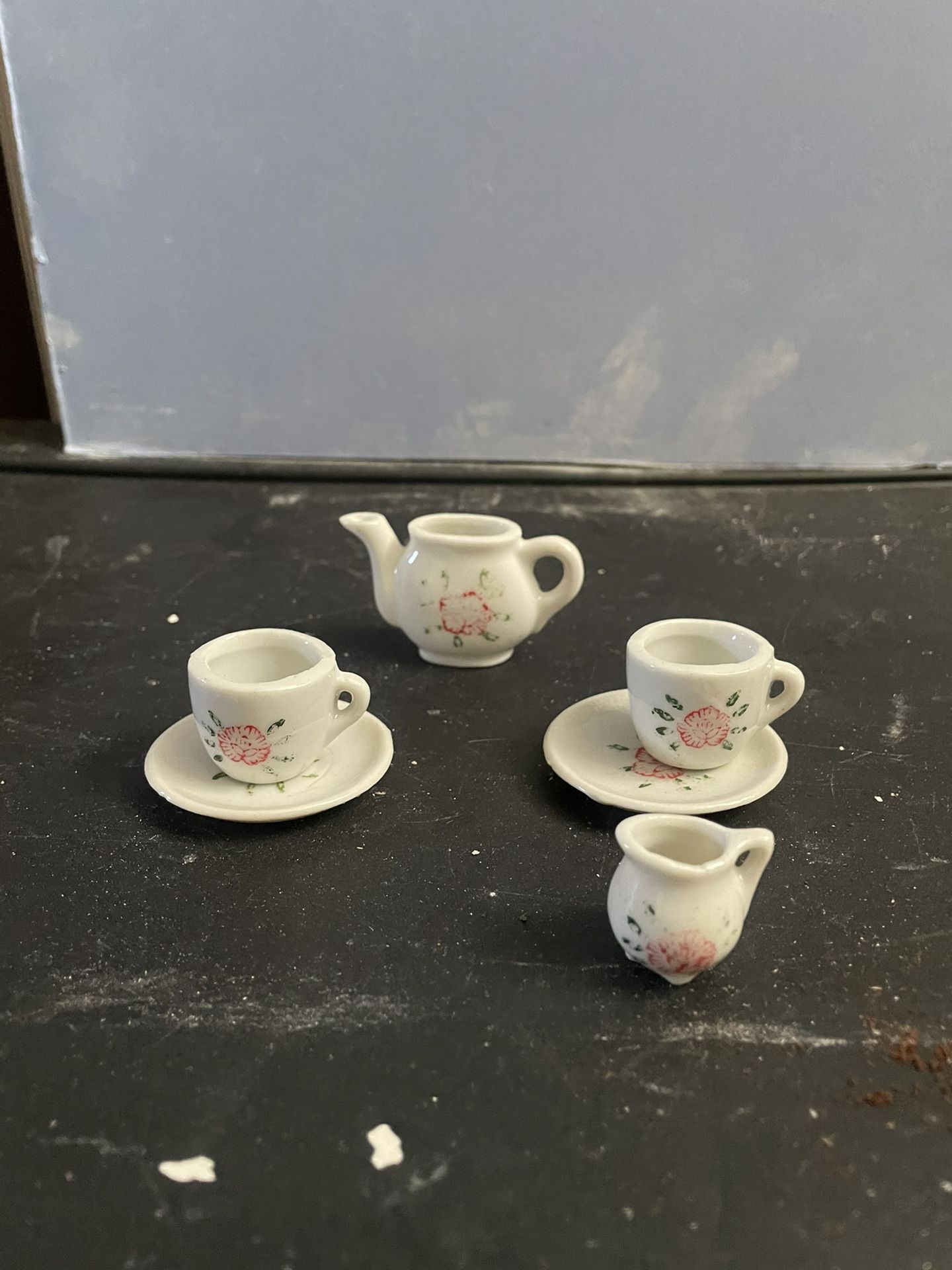 Miniature Doll House Ceramic Tea Set