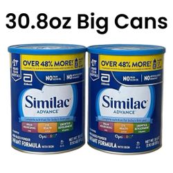 (2) Similac Advance 30.8oz Powder
