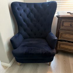 High back studded accent chair