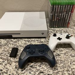 Xbox One S + 2 Controllers + Games Worth $400+ Xbox recharge Battery For Controller