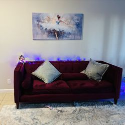 Gorgeous Burgandy Couch!! $700.00 Excellent Condition.