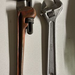 18” Pipe Wrench & 15” Crescent WRENCH
