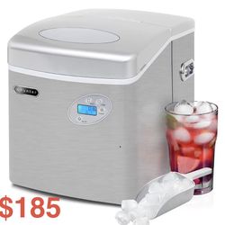 Portable Ice Maker, 49-Pound, Stainless Steel