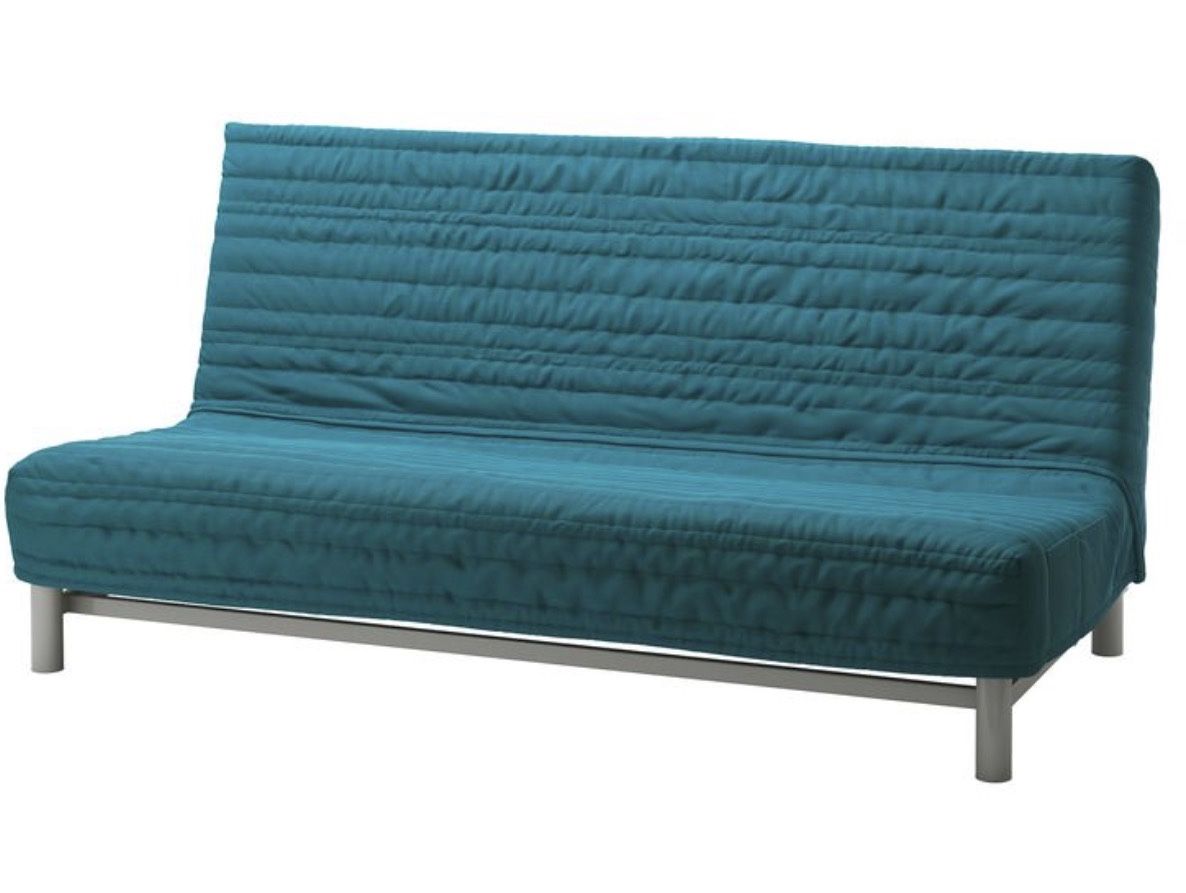 IKEA Futon  LÖVAS Sofa bed  Turquoise & Grey Metal