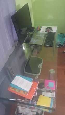Glass desk office table