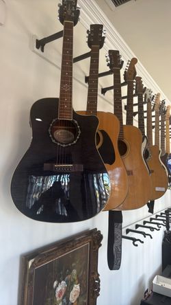 Black Acoustic-Electric Cutaway Guitar