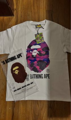 White And Purple Camo Bape Tee