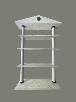 1970s MCM Italian Carrara Marble Shelving Unit