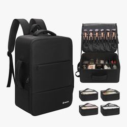 Relavel Makeup Backpack Extra Large Travel Train Case Professional Makeup Artist Kit Set Bag
