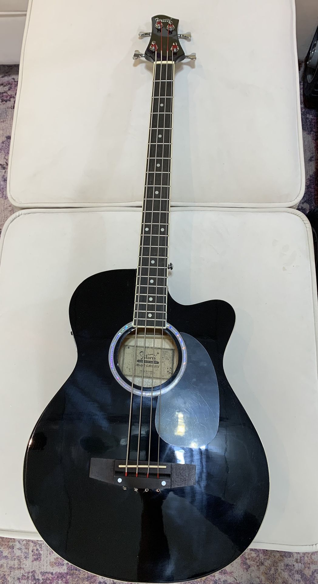 Glarry GMB101 44.5 Acoustic Bass Guitar Black, Soft bag