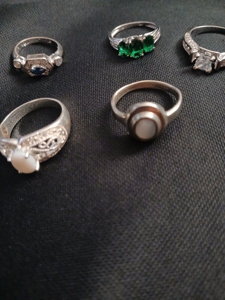Sterling Silver Woman's Rings (5)