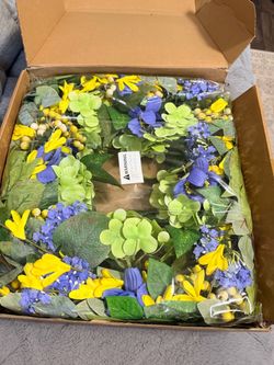 Artificial Spring Floral Wreath 24 inch