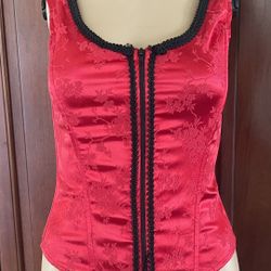 Vintage Fredericks Of Hollywood Red Corset Top
