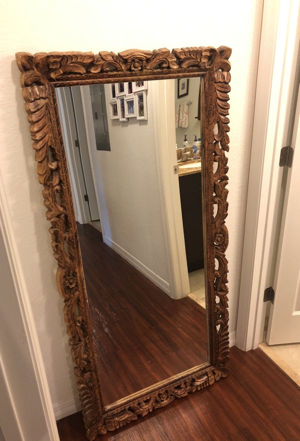 Ornate Unique Standing Mirror Dark Wood 60 Tall Furniture In Us Ornate Unique Standing Mirror Dark Wood 60 Tall Furniture In Us Offerup