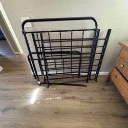 Black Metal Bed Frame with Headboard