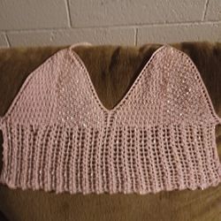 Beautiful pink Soft  Knitted- Beaded Halter Top