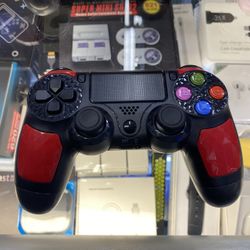 Black With Red Jeweled PS4 Controller 