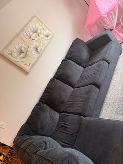 ✨ Modern Charcoal Gray Sectional Sofa with Chaise