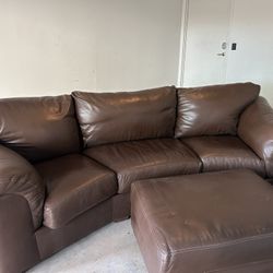 Brown Leather Sofa