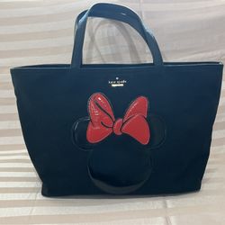 Disney Kate Spade Minnie Mouse Black 13x10.5 Canvas Tote Bag
