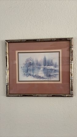 Framed  Watercolor Pond Print
