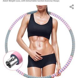FULLOVE Weighted Hoop for Exercise, Adjustable Weight Fitness Hoops for Adult Weight Loss, with Detachable Section Exercise Hoops


